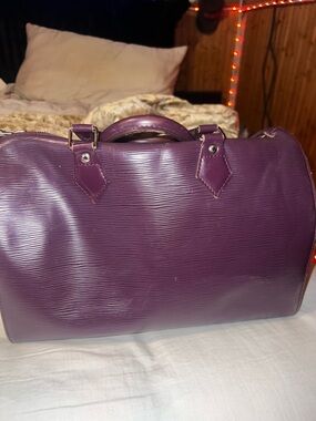 Structured Purple Top-Handle Satchel